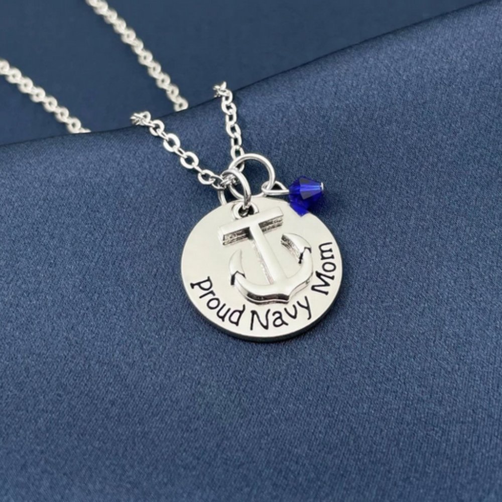 Proud Navy Mom Necklace